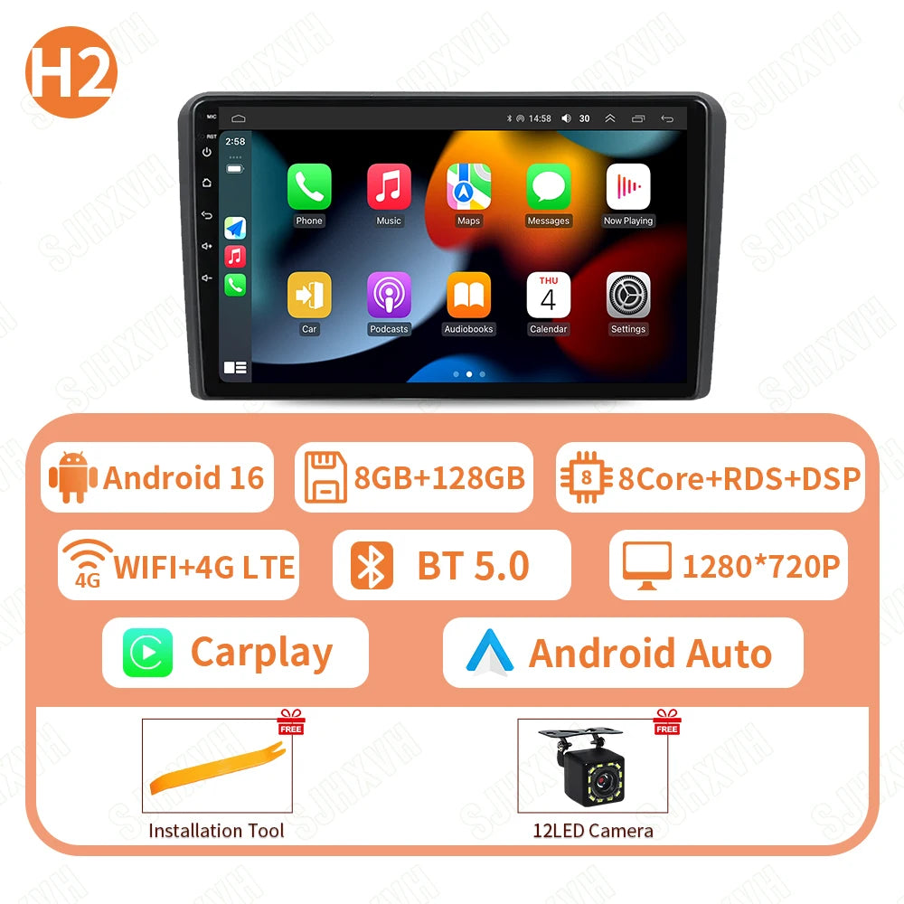 Car Stereo with Apple CarPlay & Android Auto, Compatible with Audi A3 8P