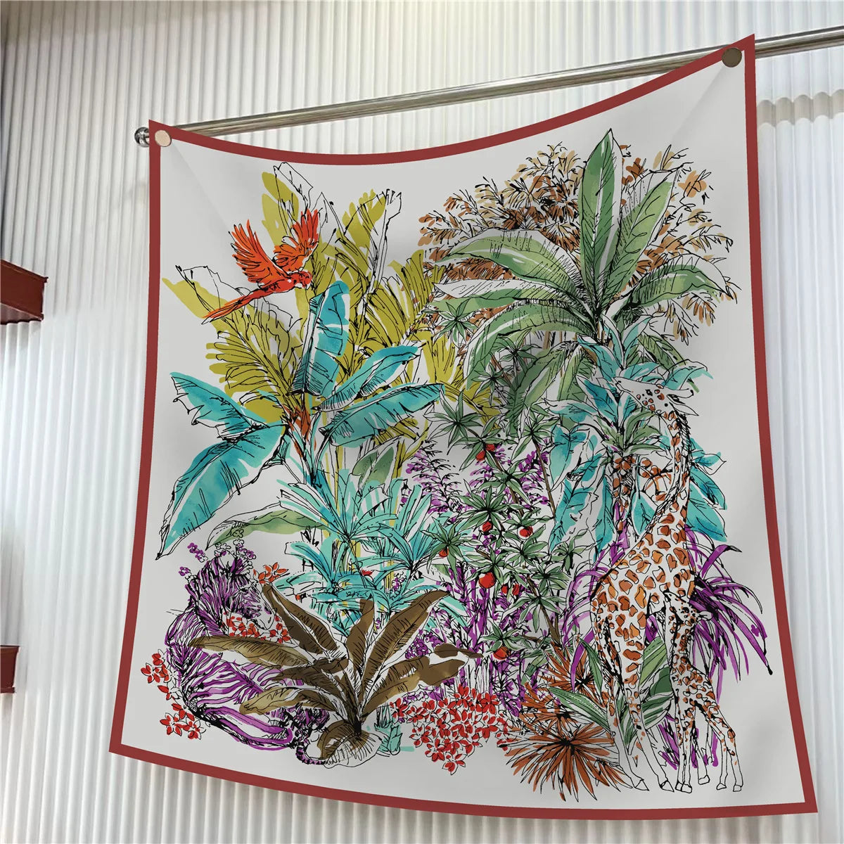 90cm Elegant Floral Silk Scarf for Women - Versatile Fashion Accessory