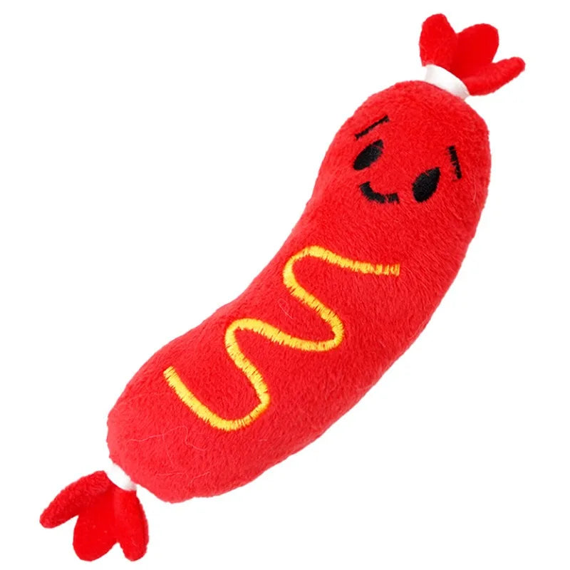 Hot Dog Squeaky Plush Toy - Bite-Resistant Puppy Chew – photo 7
