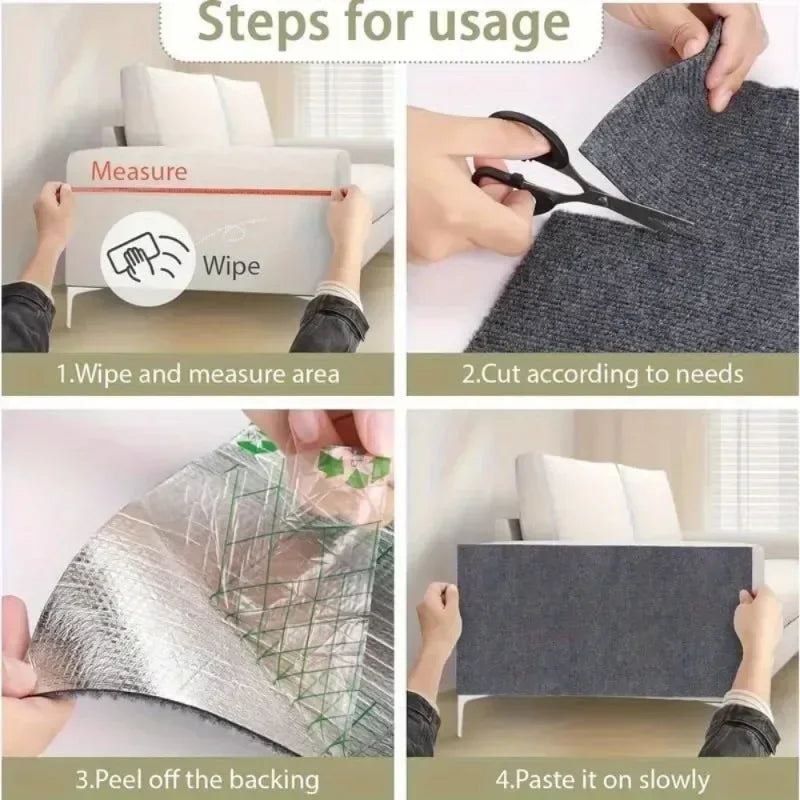 Cat Scratcher Sofa Protector – 40x300cm Trimmable Self-Adhesive Carpet Scratch Mat | 7 Colors