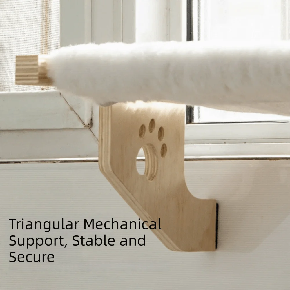 Wooden Frame Cat Window Hammock - Detachable Hanging Cat Bed – photo 3