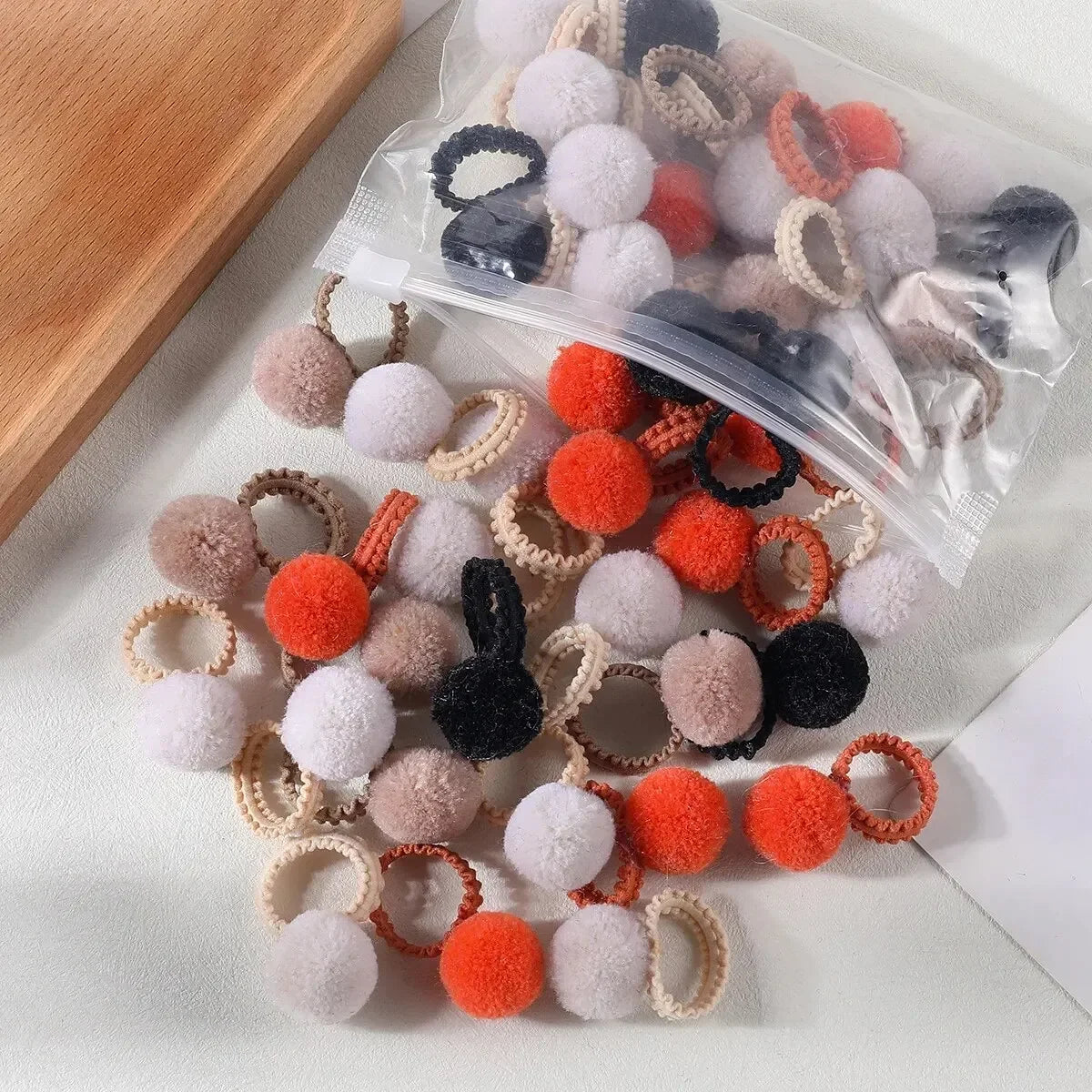 20 pcs colorful fluffy hair elastics  Kids ponytail bands  Hair accessories gift
