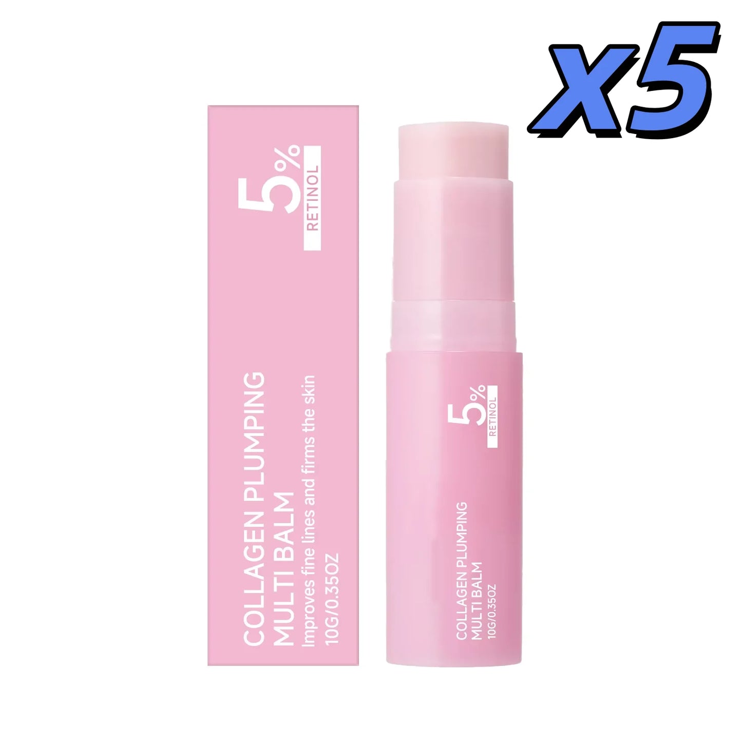 Collagen Plumping Multi Balm 5% Retinol Firming Lifting Fade Fine Lines Hydrating Glowing Increase Elasticity Wrinkle Balm Stick