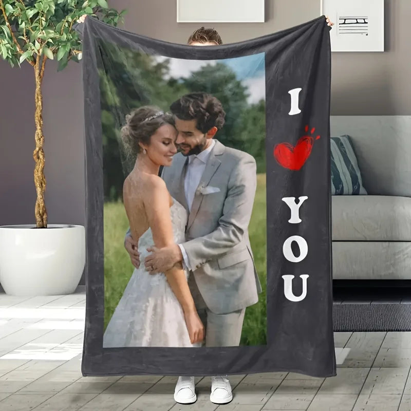 Custom Photo Flannel Blanket, Personalized Gift Blanket