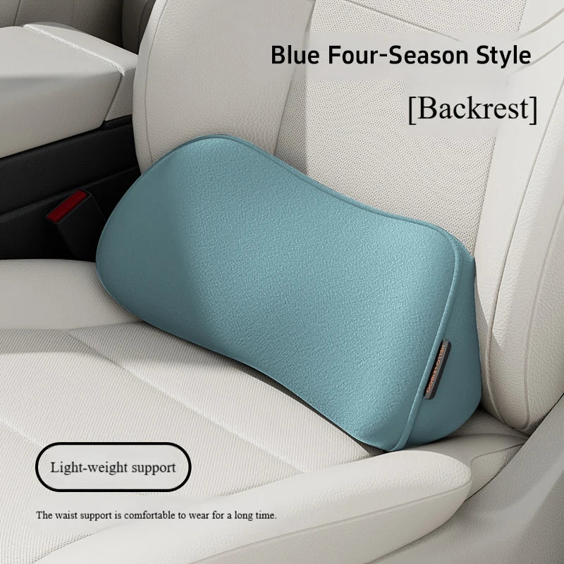 Car Seat Memory Foam Lumbar Support Pillow – Breathable Back Protector for Car & Office Chair