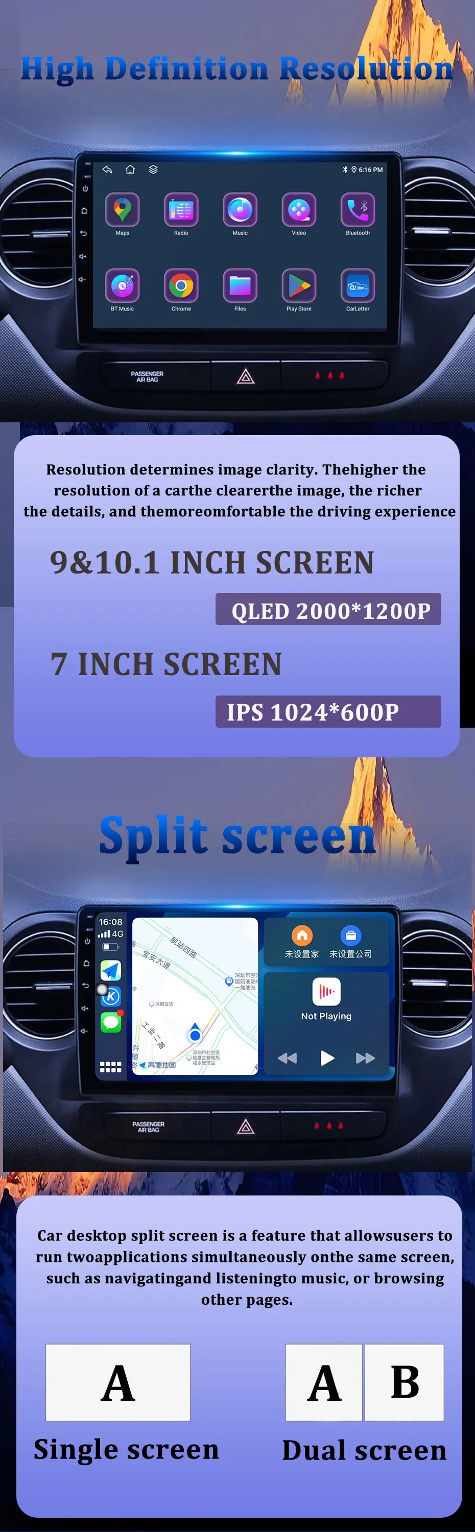 Car Stereo with Apple CarPlay & Android Auto, Compatible with Peugeot Partner 1 (2002-2008)