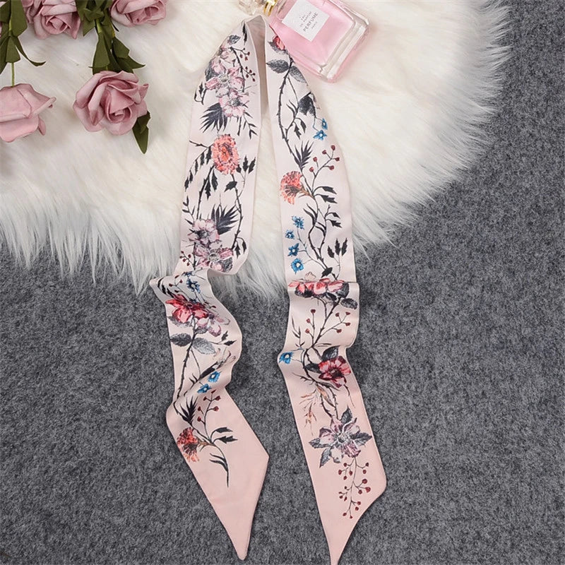 Tarot Constellation Silk Scarf for Women - Skinny Twill Neckerchief