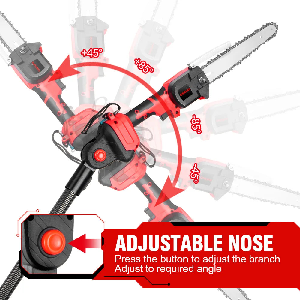 ONEVAN Cordless Telescoping Pole Saw — 2.25m Electric Branch Pruner