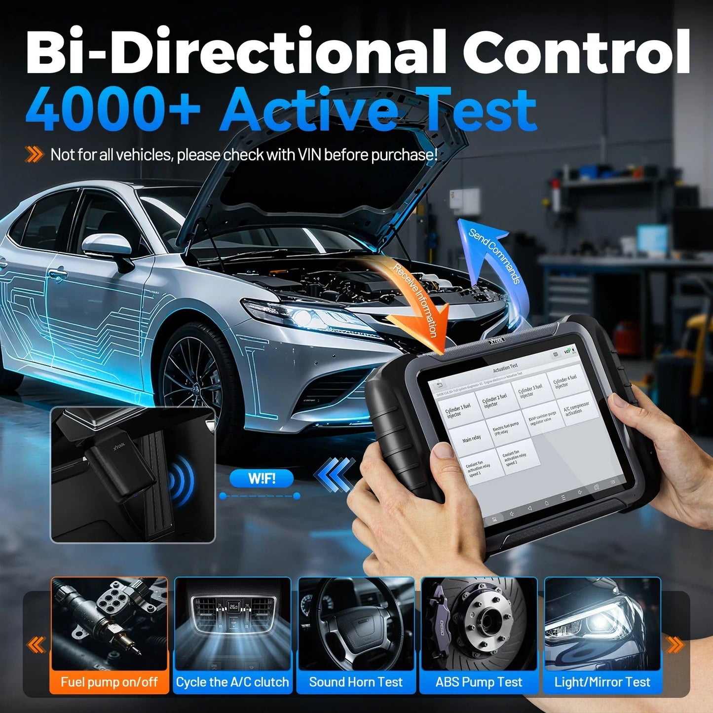 XTOOL D8W Bluetooth Diagnostic Tool Automotive Scanner ECU Coding Key Programming Topology Map 42+ Reset Service CANFD DOIP