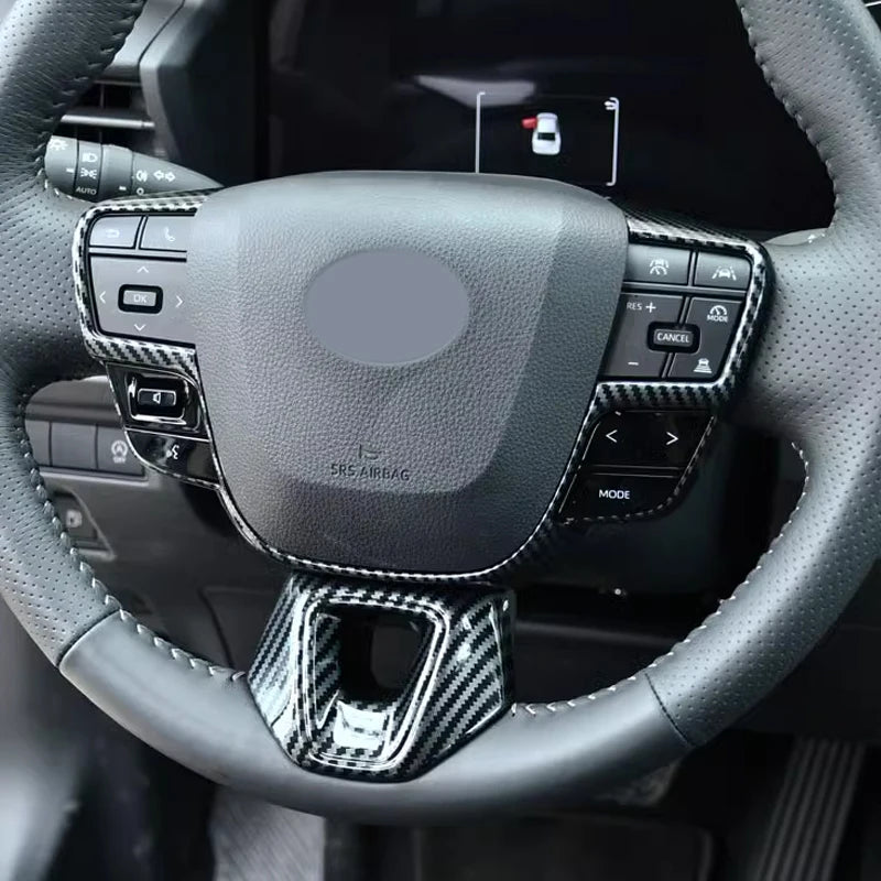For Toyota Crown Camry 80  XV80 2024 2025 2026 ar Steering Wheel Panel Cover Trim ABS Carbon Fiber Decoration Interior Mouldings
