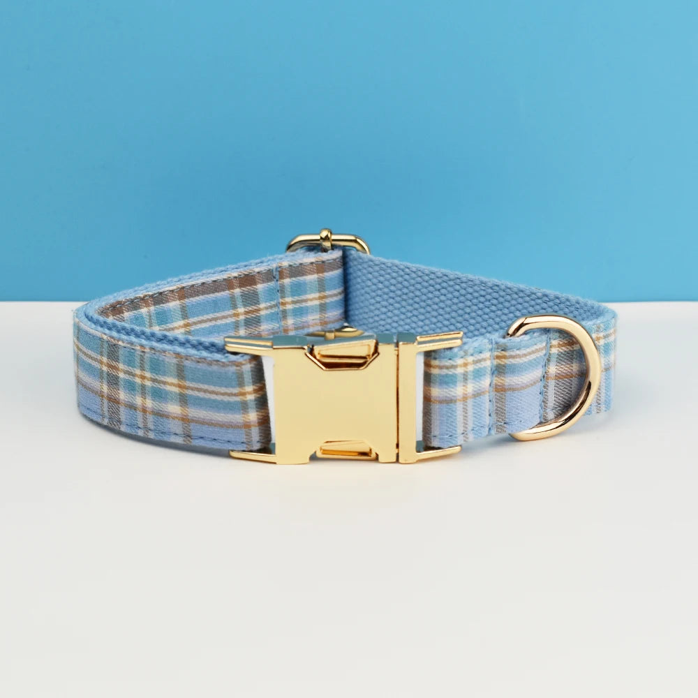 Padded Dog Collar & Leash Set - Plaid & Velvet Bow Styles, S-XL - photo 24