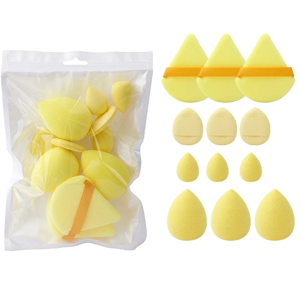 12pcs Soft All-Purpose Makeup Sponge Set 4Types Beauty Tools Beauty Egg Dry Wet Dual Use Powder Puff