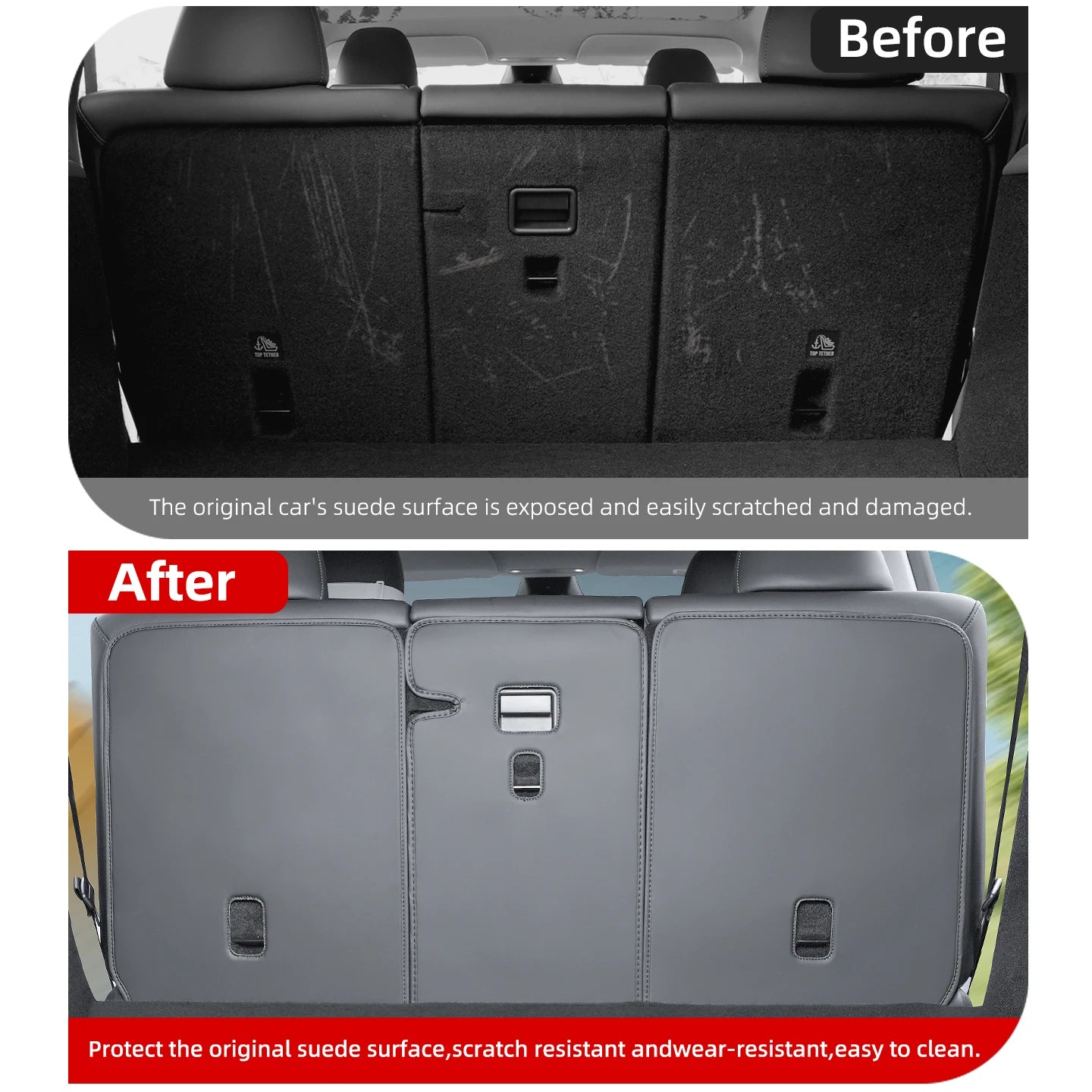 Rear seat backrest protection pad For Tesla Model Y Juniper Trunk Rear Seat Back Cover Backrest Protector Cover Protection Mat