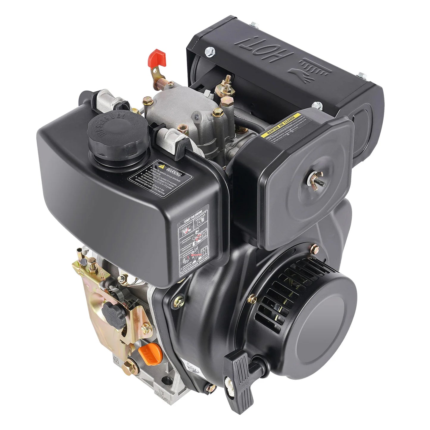 5HP 4 Stroke Diesel Engine 247cc 4.05KW Single Cylinder Air Cooled Hand Start 3600RPM for Water Pumps Generators Micro Tillers