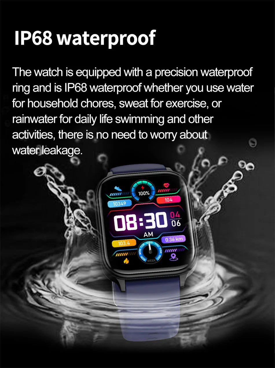 2026 New Al Science Diagnosis Blood Lipids Uric Acid Blood Oxygen Smart Watch Men ECG+PPG Voice Bluetooth Call Health Smartwatch