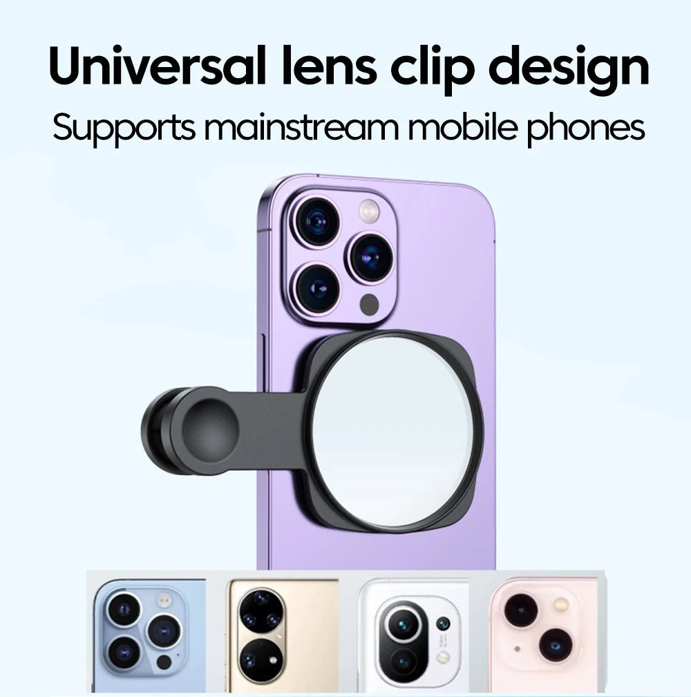 Smartphone Camera Lens Selfie Mirror Clip Kit for IPhone Samsung Smartphone Live Streaming Photo Video Selfie Vlog Accessories