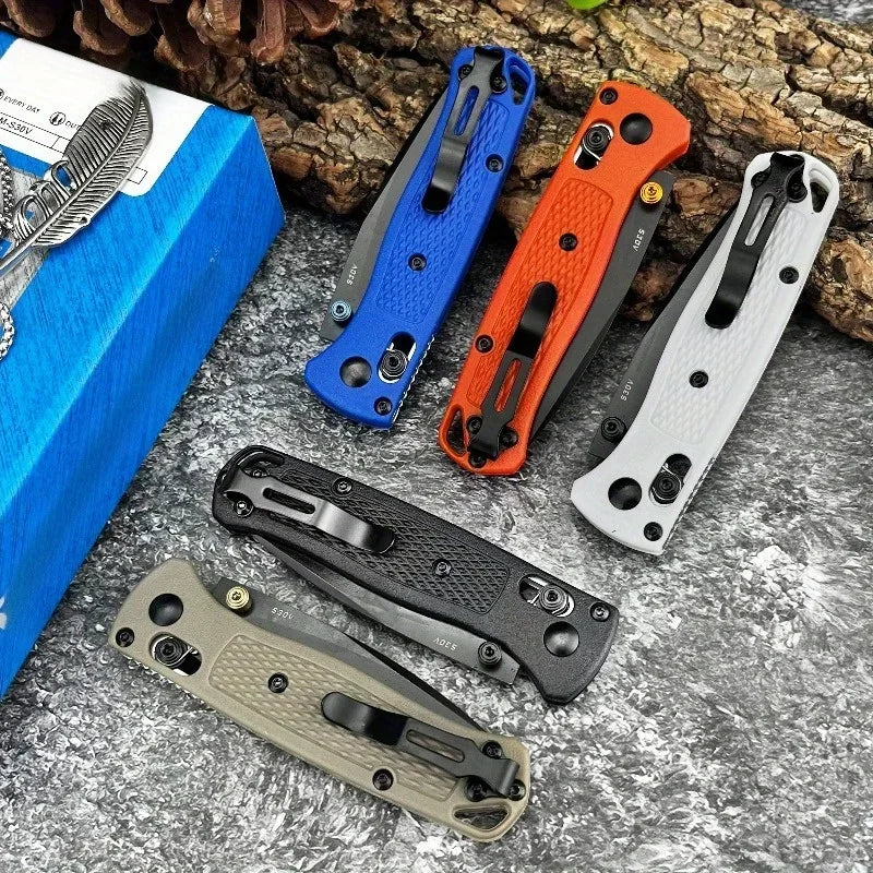 BM 533 Bugout Axle Lock Folding Knife S30V Steel Blade Nylon Fiber Handle Outdoor Camping Survival EDC Practical Cutting Knife