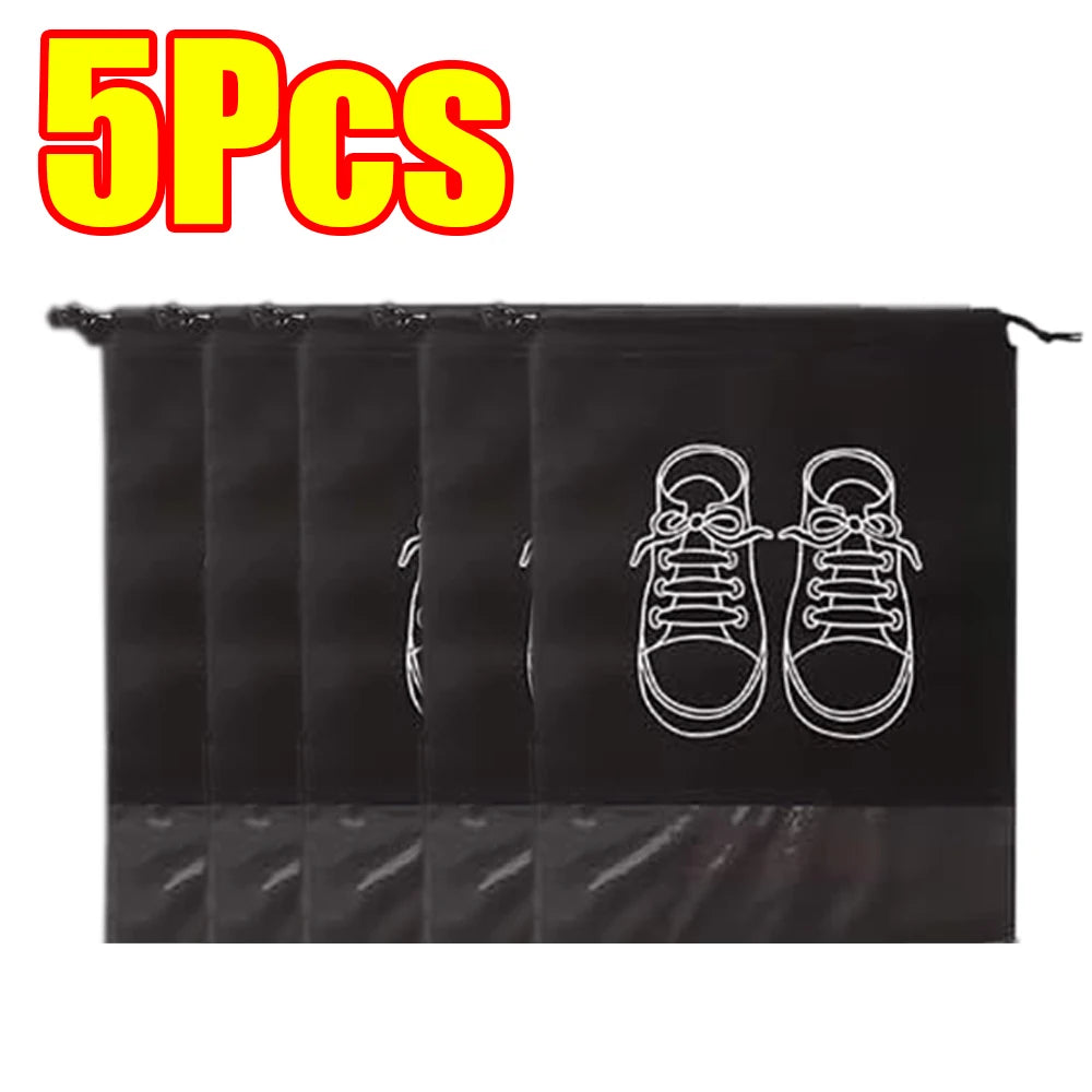 1-50Pcs Shoes Storage Organizer Bags Non Woven Travel Portable Bag Clear Protective Travel Bags for Footwear Waterproof Shoe Bag