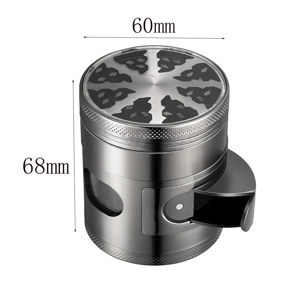 Metal Grinder Zinc Alloy Machine 60mm 4 Parts Clear Glass Window Easy Dump Crushed Herb Grinder