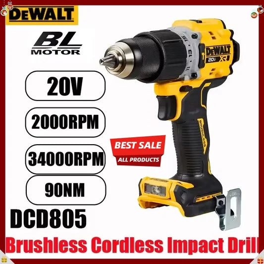 DEWALT DCD805 20V Power Tools Brushless Impact Drill Cordless Electric Screwdriver Multi-Function Hand Drill
