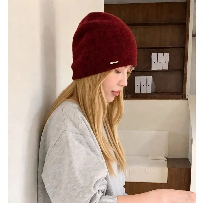 Winter Hat For Women Knitted Hat Skullies Beanies Female Bonnet Woman Knit Cap Solid Color Casual Soft Warm Fashion Accessories