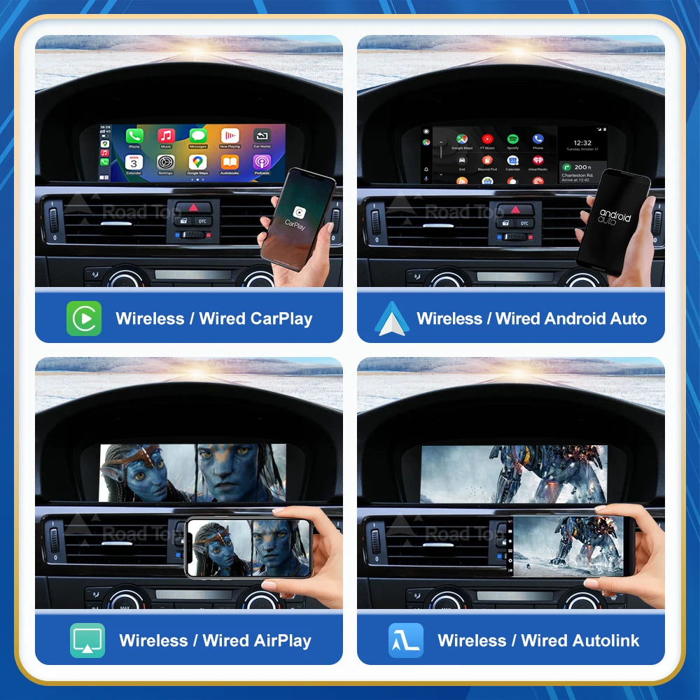 8.8" Wireless CarPlay & Android Auto Display Screen, Compatible with BMW 3 Series E90 E91 E92 E93