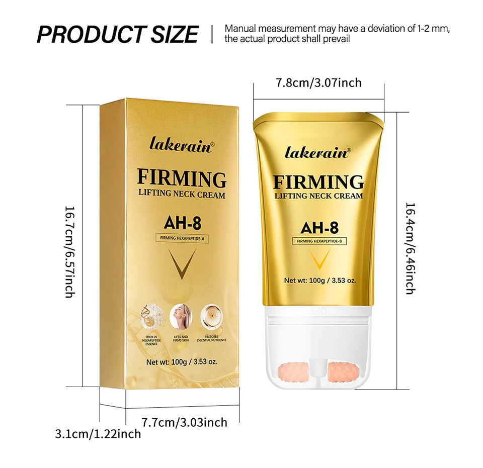 AH-8 Firming Non-Sticky Neck Cream deeply moisturizes, smoothes and refines the skin with a light texture neck cream.