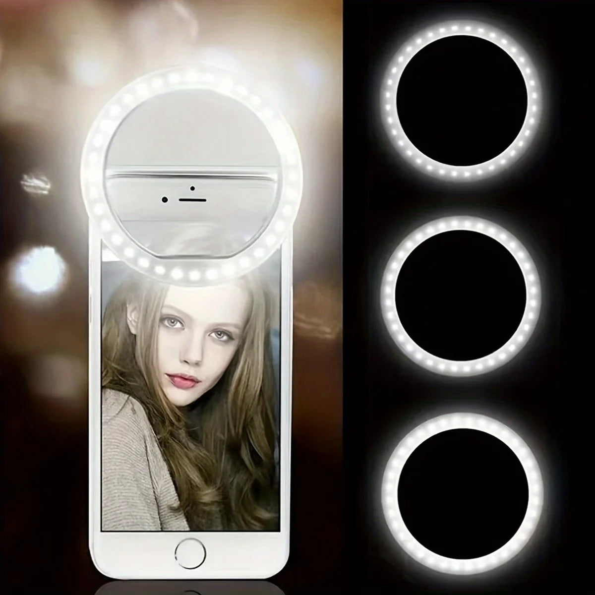 Selfie Ring Light – USB Rechargeable, 3 Brightness Levels | TikTok, YouTube & Makeup Lamp