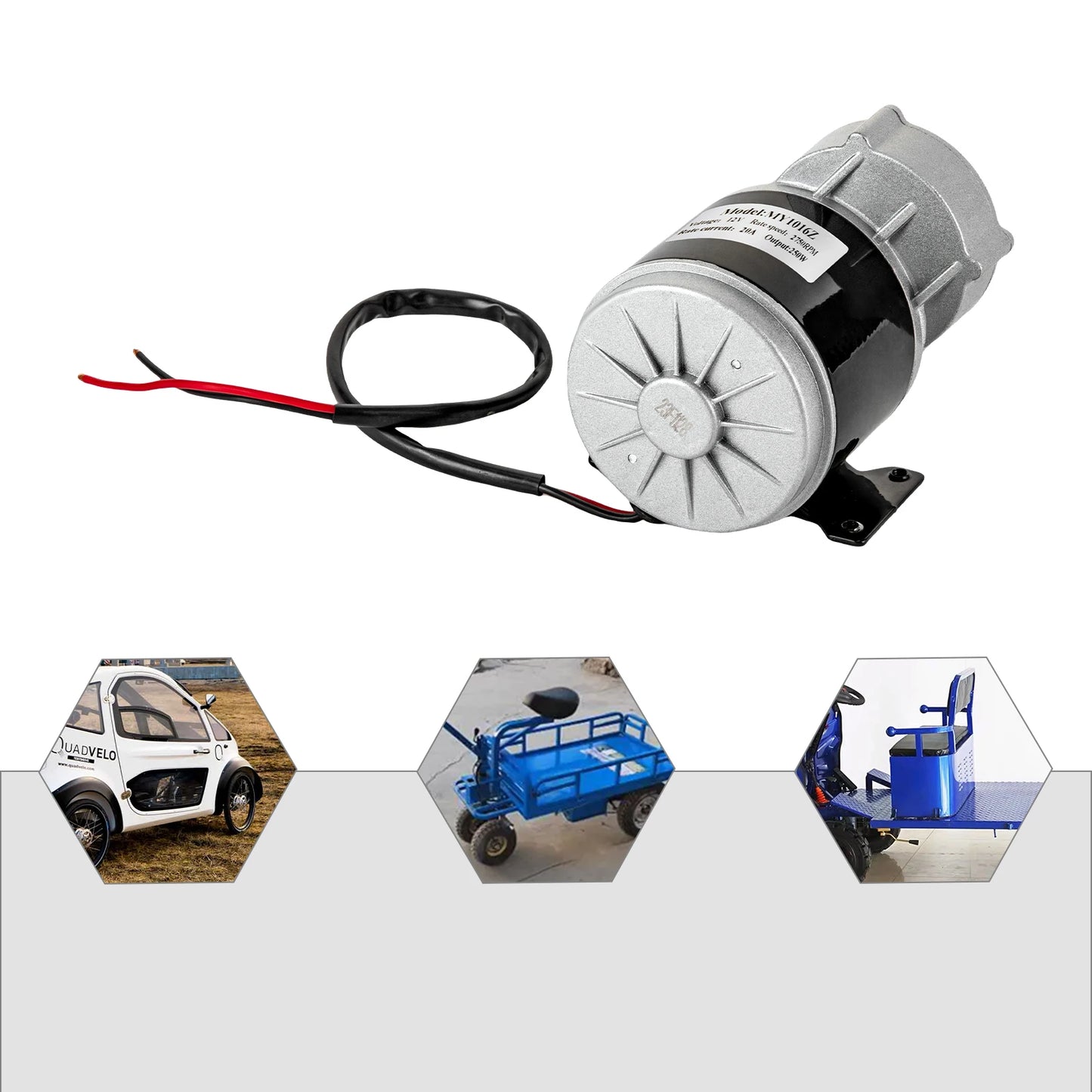 12V Gear Reduction Electric Motor, 250W High-Efficiency Electric Bicycle Brushed DC Motor Reductor,For Motorized Bicycles, Bikes