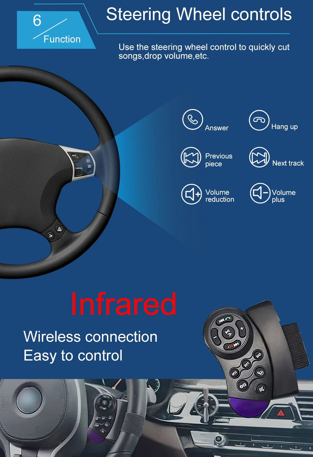 7" IPS 1-DIN Car Stereo — CarPlay, Android Auto, FM Receiver, HD Touchscreen
