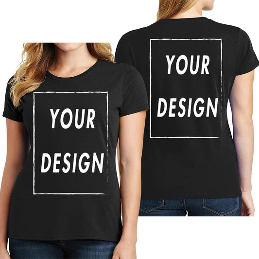 Custom T-Shirt for Men & Women – Add Your Own Design, Text & Logo | Front & Back Print | Team Shirt