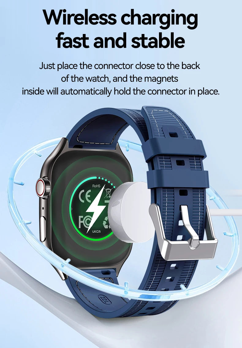 LAXASFIT New Bluetooth Call Smart Watch for Men 2.01" HD Curved Screen Sports Watch Health Monitor Smart Watch for Android iOS