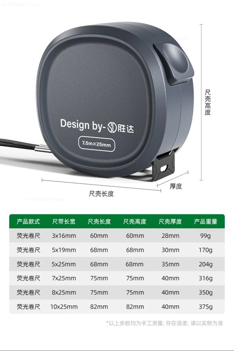 Mijia Tape Measure Self-locking Steel Tape 10m Portable Woodworking Measure Gauging Tool Retractable High Precision Meter Ruler
