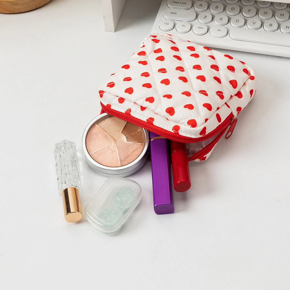 Cute Large Capacity Sanitary Napkin Storage Bags Cartoon Bow Portable Girls Physiological Period Tampon Organiser Bag Pouch