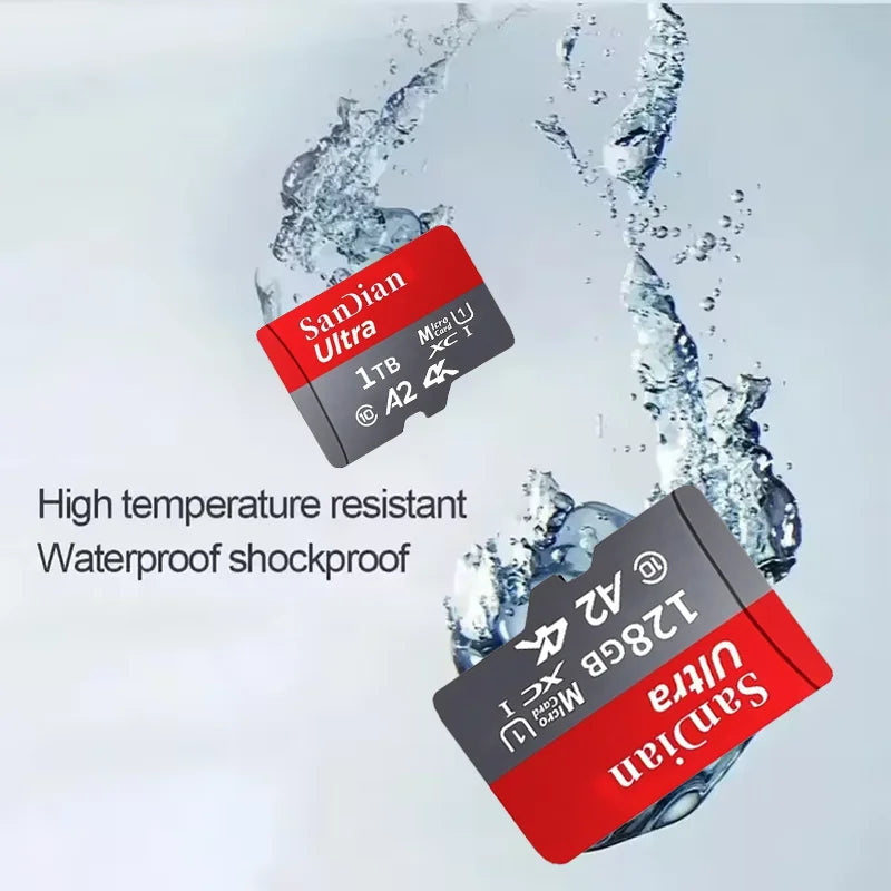 A2 U3 SD Memory Card 128GB 256GB High Speed TF Card 4K Video Recording for Tablet Surveillance Camera Shockproof Dustproof