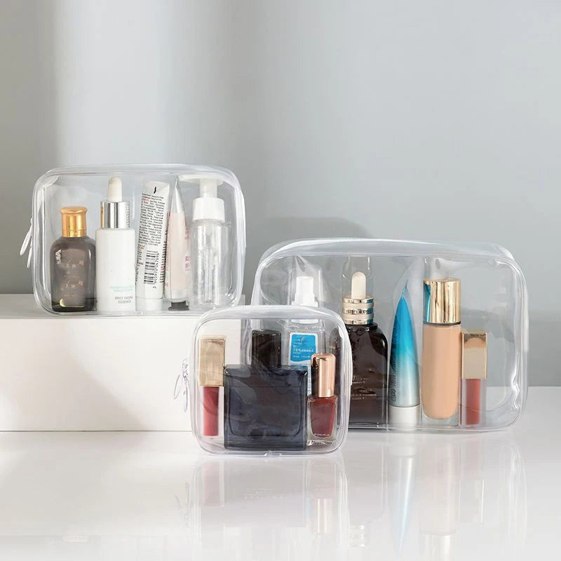 1Pc Clear Makeup Bag Fashion Transparent Travel Portable Mini Wash Storage Bags Women Zipper Organizer Cosmetic Bag