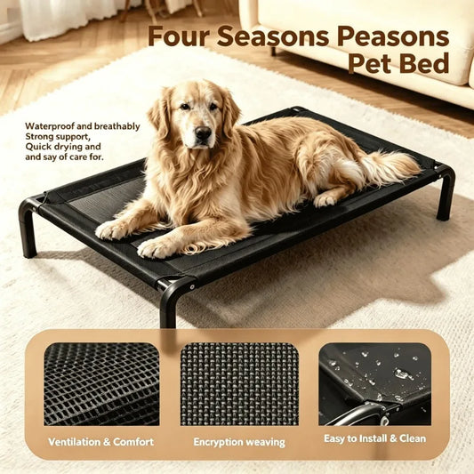 All-Season Elevated Pet Bed - Moisture-Proof Raised Cot