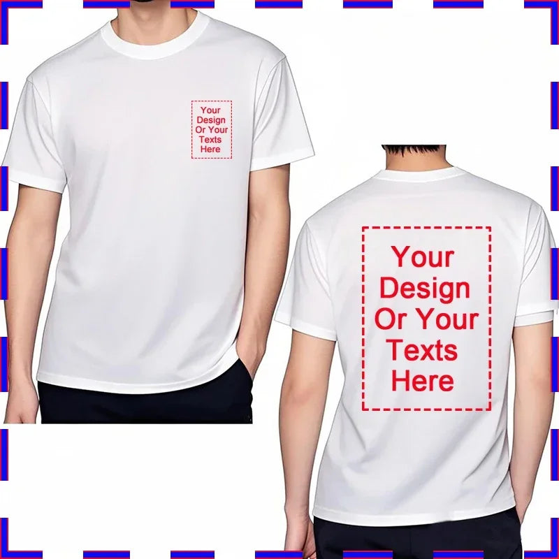 Men's Customizable T-Shirt Crew Neck Comfortable Stylish Fit Personalized Perfect for Men's Designs or Messages Custom T Shirt