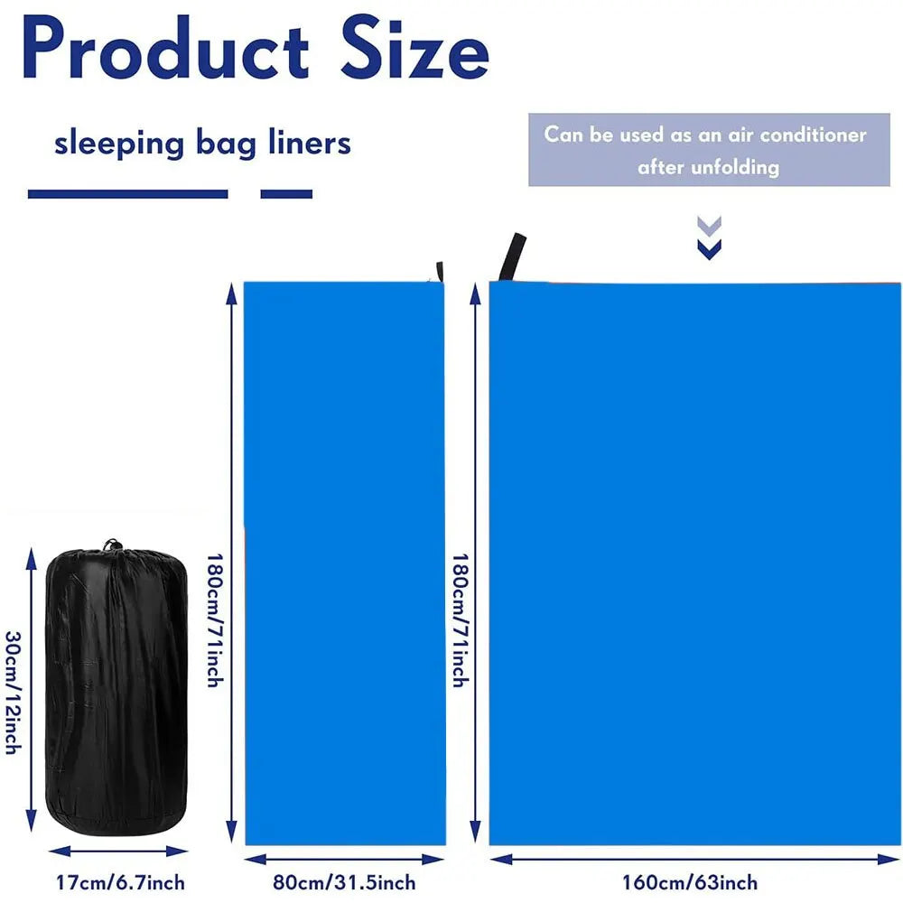 Polar Fleece Sleeping Bag Liner - Lightweight Travel and Camping Blanket - photo 2