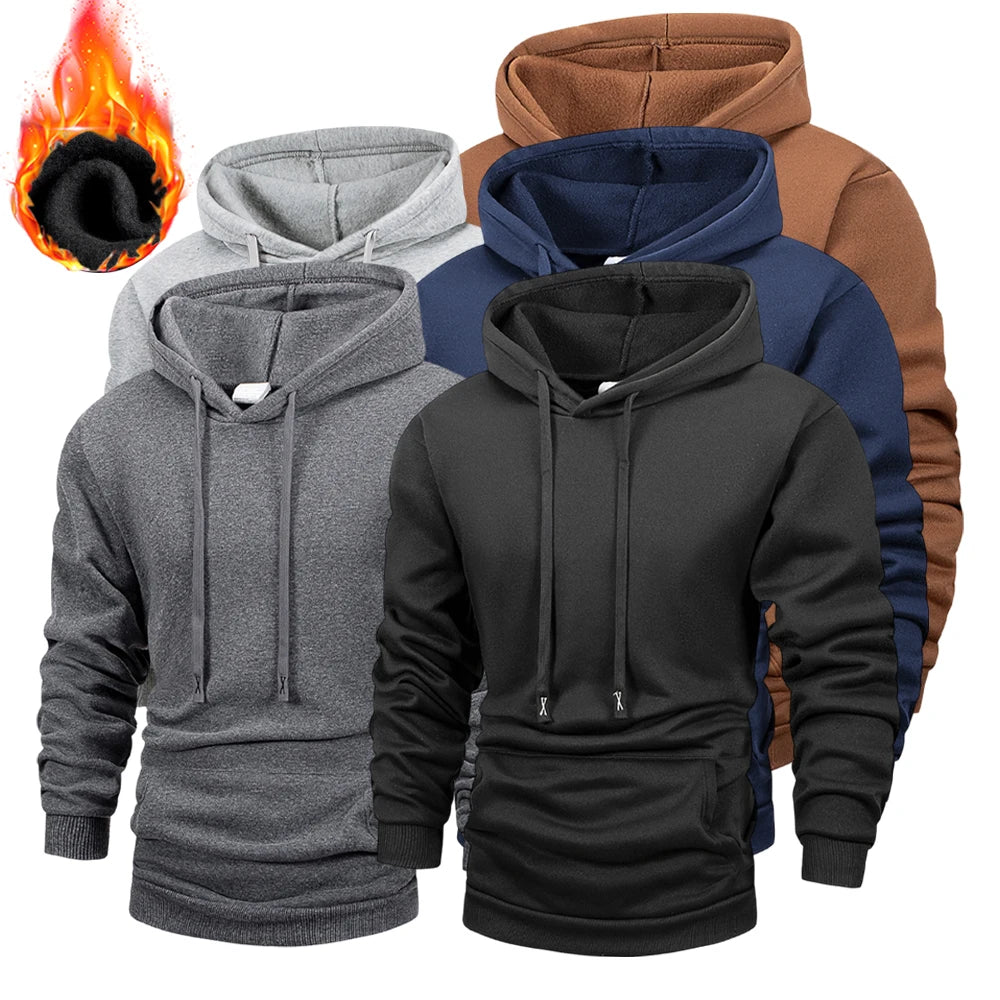 Men's Fleece Pullover Hoodie - Unisex Casual Hooded Sweatshirt