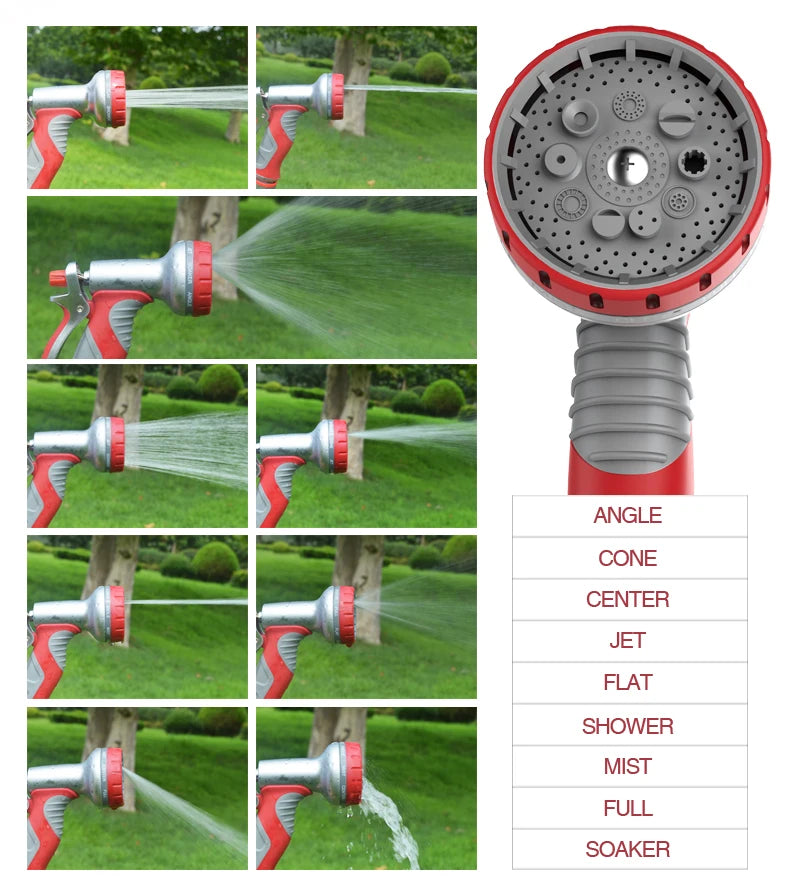 Adjustable High Pressure Watering Gun 9 Modes Garden Sprayer Nozzle for Plant Lawn Yard Irrigation - Water Saving Sprinkler