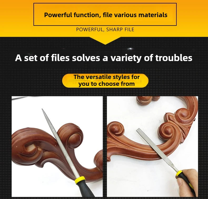 Diamond File Set – GCR15 Bearing Steel Precision Hand Files for Wood, Metal & Carving (5/10 Pcs)