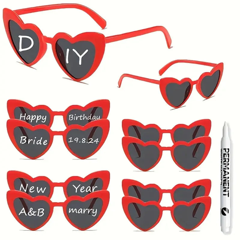 12-100 Pcs Wedding Personalized Sunglasses Bulk Custom Sunglasses with Paint Pens for Adult DIY Birthday Wedding Party Favors