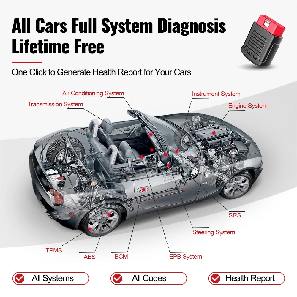 MUCAR BT200 Pro OBD2 Car Diagnostic Scanner with Full System Support