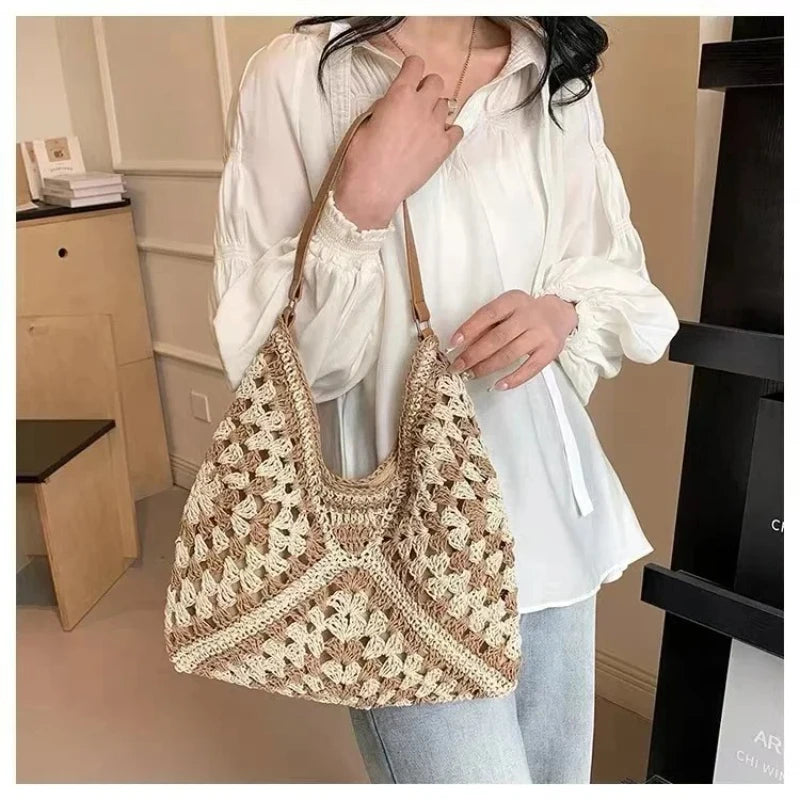 Women's Retro Woven Handbag - Lightweight Commuter Shoulder Bag - photo 5