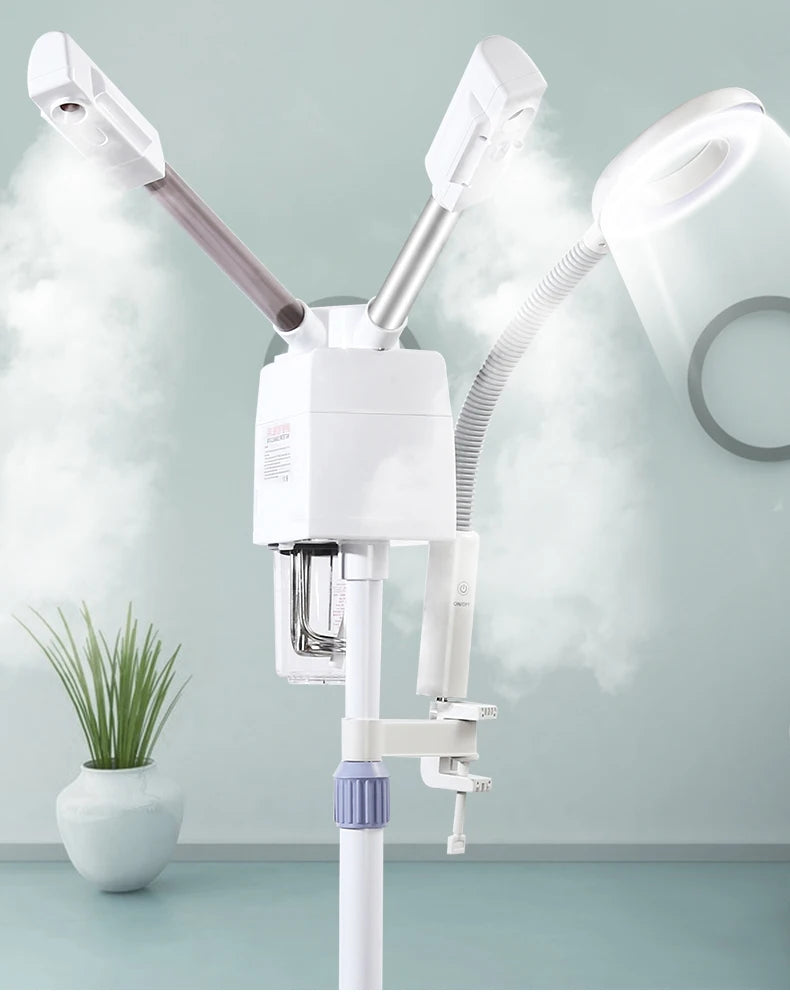 Beauty Salon Professional Facial Steamer Machine 3 in 1 with Magnifying Led Light