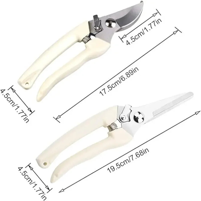 Stainless Steel Bypass Pruning Shears – Multifunctional Garden Hand Clippers for Flowers, Trees & Branches