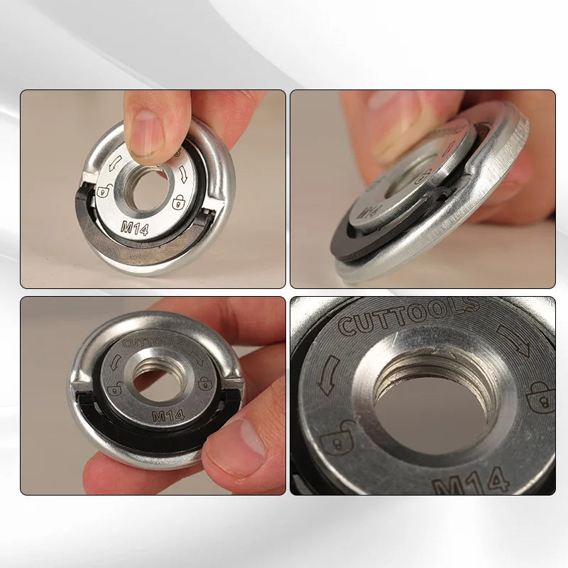 Quick Release M14 Flange Locking Nut for Angle Grinder – Replacement Spindle Nut, Easy to Install for Grinder Accessories