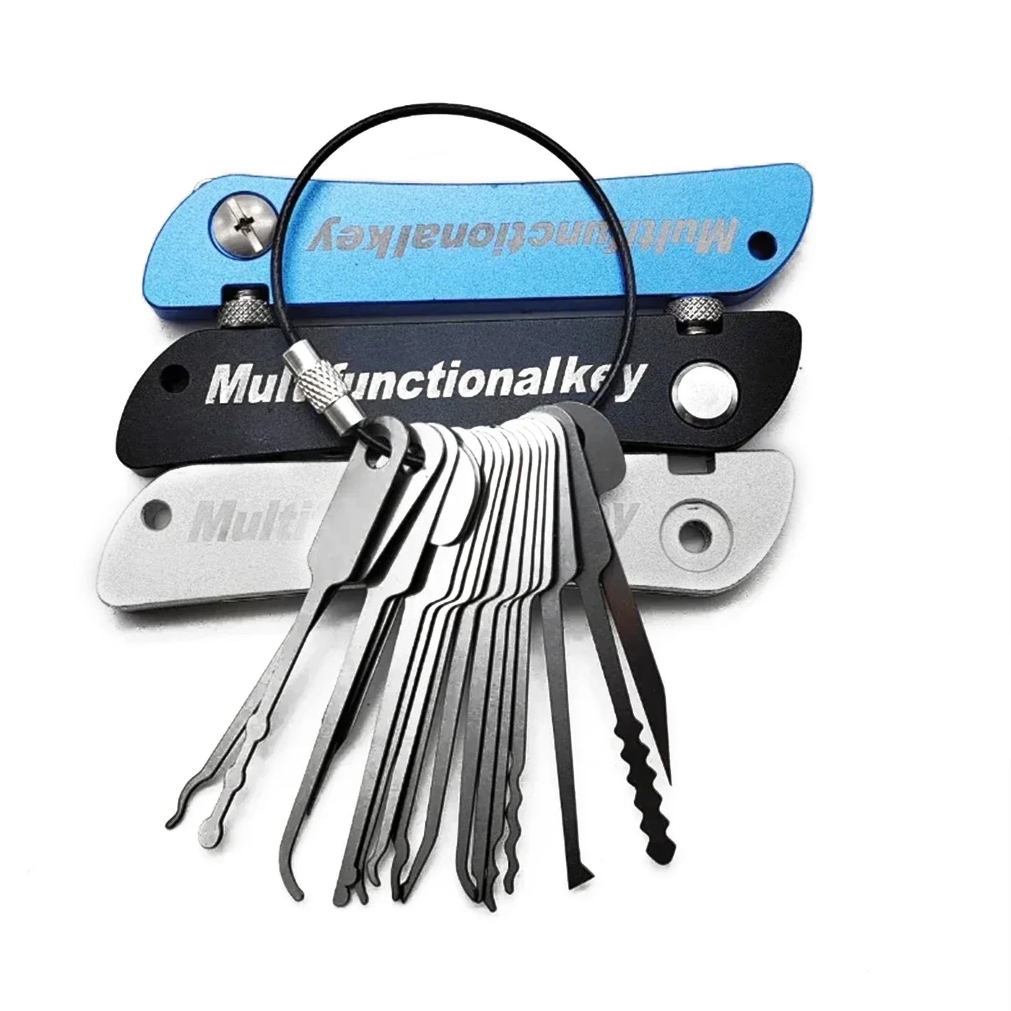 1pc 21-in-1 Portable Locksmith Unlocking Pick Tools Set 8.5cm*2cm Fold-able Design Outdoor EDC  Beginner Friendly Professionals