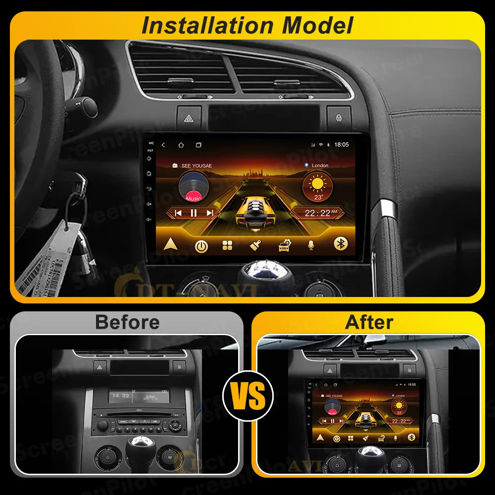 For Peugeot 3008 5008 AT MT 2009 2012-2016 Android 16 Car Radio Multimedia Video Player 2 Din Carplay Bluetooth 8 Core Wifi 4G